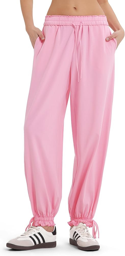 MOOSLOVER Women Lightweight Cotton Jogger Pants Baggy Elastic Cuff Track Pant for Summer Workout ... | Amazon (US)