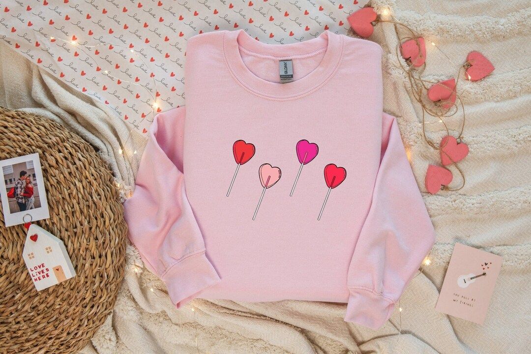 Lollipop Valentines Sweatshirt Valentine Sweatshirt - Etsy | Etsy (US)