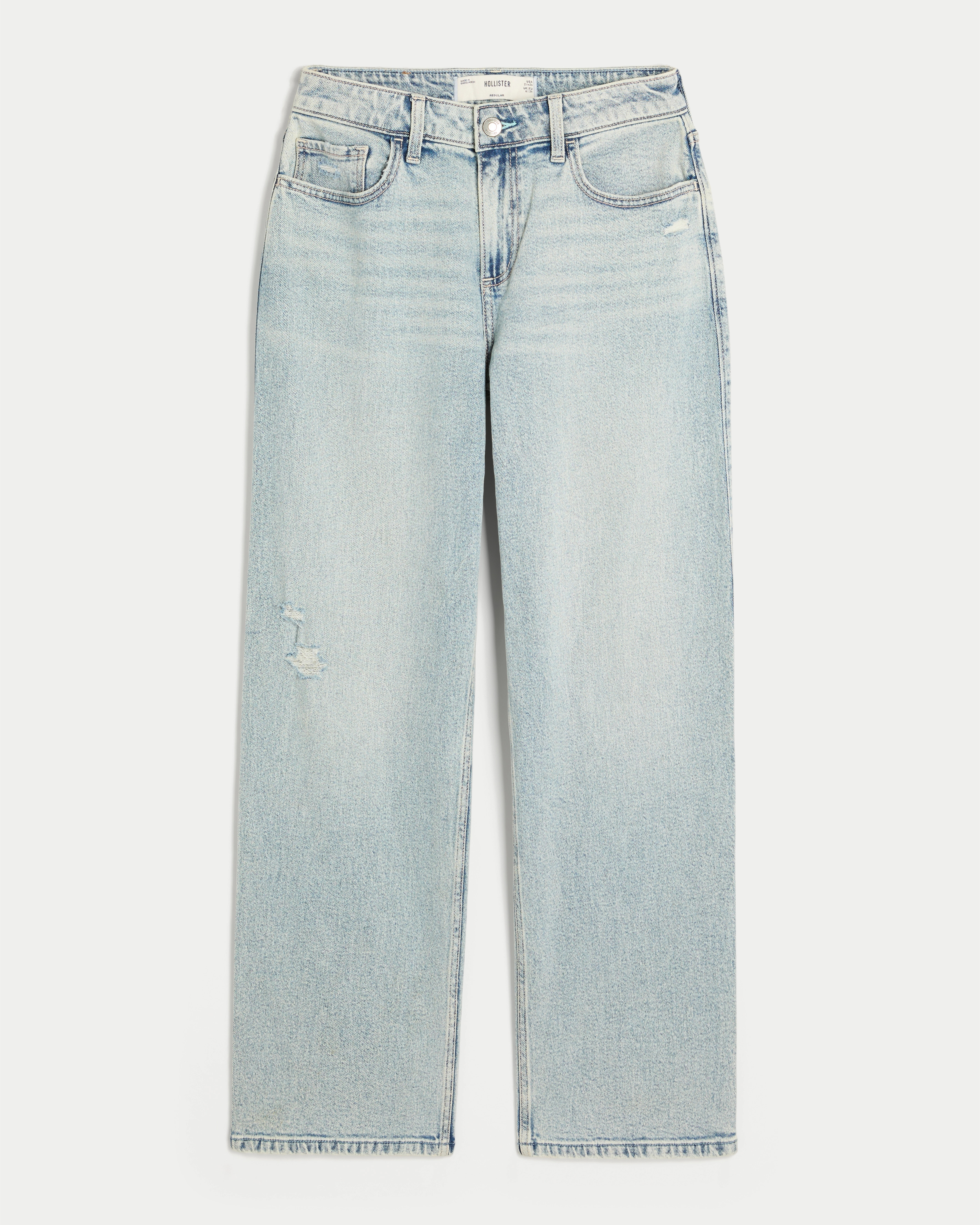 High-Rise Distressed Dad Jeans | Hollister (US)