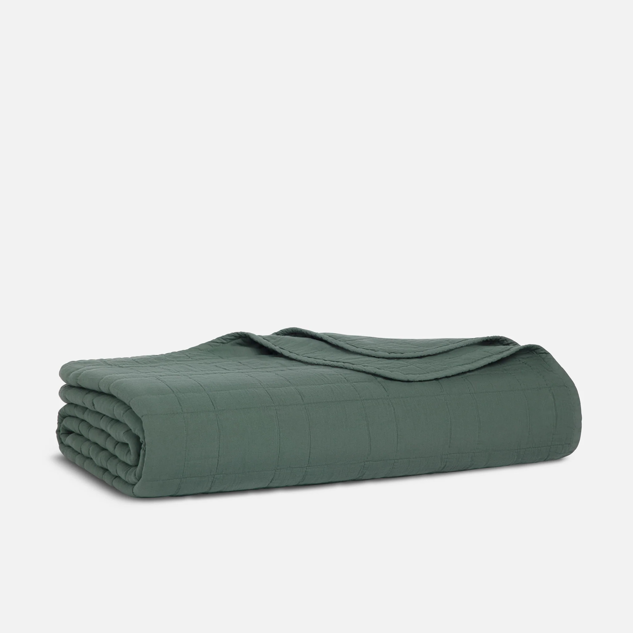 Brooklinen Lightweight Cotton Quilt size Full/Queen in Botanical Green | Brooklinen