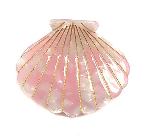 Shell Jaw Clip Hair Claw Clip Clamps Resin Hair Clips Marble Pattern Hairpins Hair Accessories for women Styling Hairdressing (Pink) | Amazon (US)
