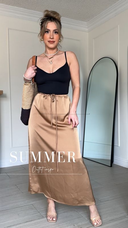 Easy comfortable chic SUMMER OUTFIT ☀️😎

✔️omg this skirt blew me away! It feels and looks way better than the picture online.
✔️ it has a straw string to cinch the waist; it's a beautiful silky, lightweight fabric that's not see-through! 
✔️ wearing everything in SMALL

#LTKfindsunder50 #LTKU #LTKstyletip