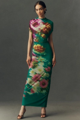 BHLDN Mock-Neck Short-Sleeve Maxi Dress | Anthropologie (US)