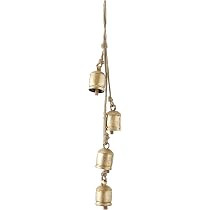 Deco 79 Bohemian Metal Decorative Cow Bell, 4" x 3" x 30", Gold | Amazon (US)