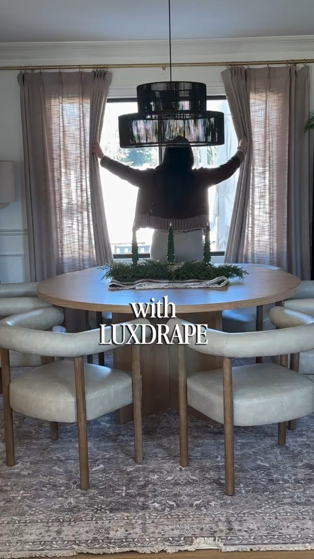 These stunning curtains paired with upgraded gold hardware completely transformed this space, adding warmth, softness, and timeless elegance.

Curtain Style: Florence Linen Blend
Header: Pinch Pleat
Color: Wheat

If you’re looking to elevate your window treatments, I can’t recommend @luxdrape_official enough. The quality is beautiful, and because they’re custom-made, you get a tailored, designer-perfect look for your space.

#luxdrape #elegant #diningroominspo #windowtreatments #curtains #linencurtains