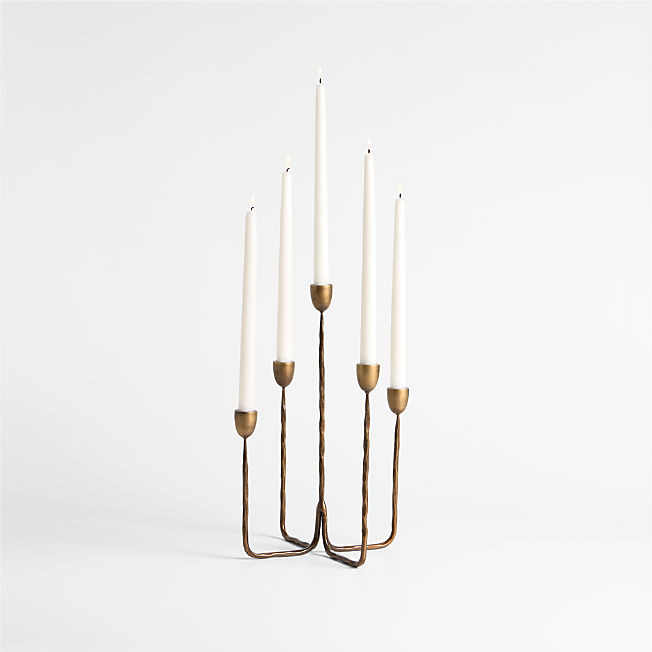 Barteau Antique Brass Candelabra + Reviews | Crate & Barrel | Crate & Barrel