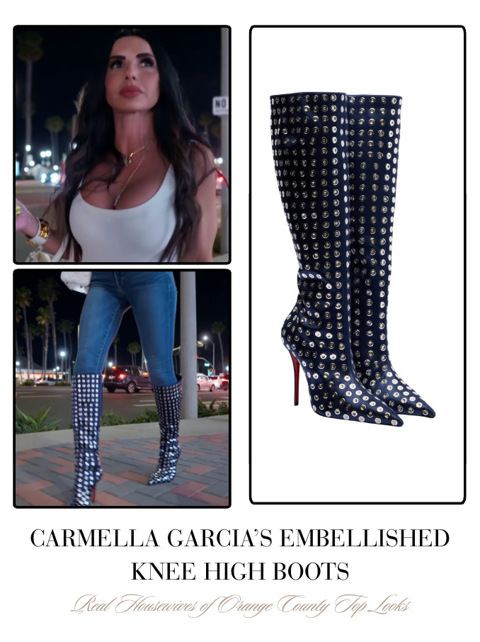 Carmella Garcia's Embellished Knee High Boots 

 