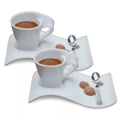 Villeroy & Boch New Wave White 6-Piece Espresso Set | Bed Bath & Beyond | Bed Bath & Beyond