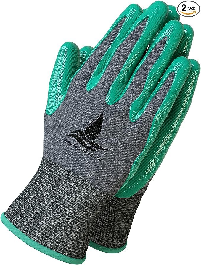 Garden Gloves Women and Men 2 pairs, Super Grippy Texture for Gardening and Work Activities - S,M... | Amazon (US)