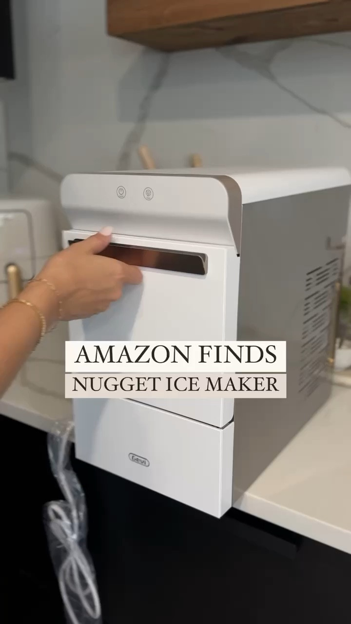HiCOZY Dual-Mode Nugget Ice Maker Countertop, Compact Crushed Ice