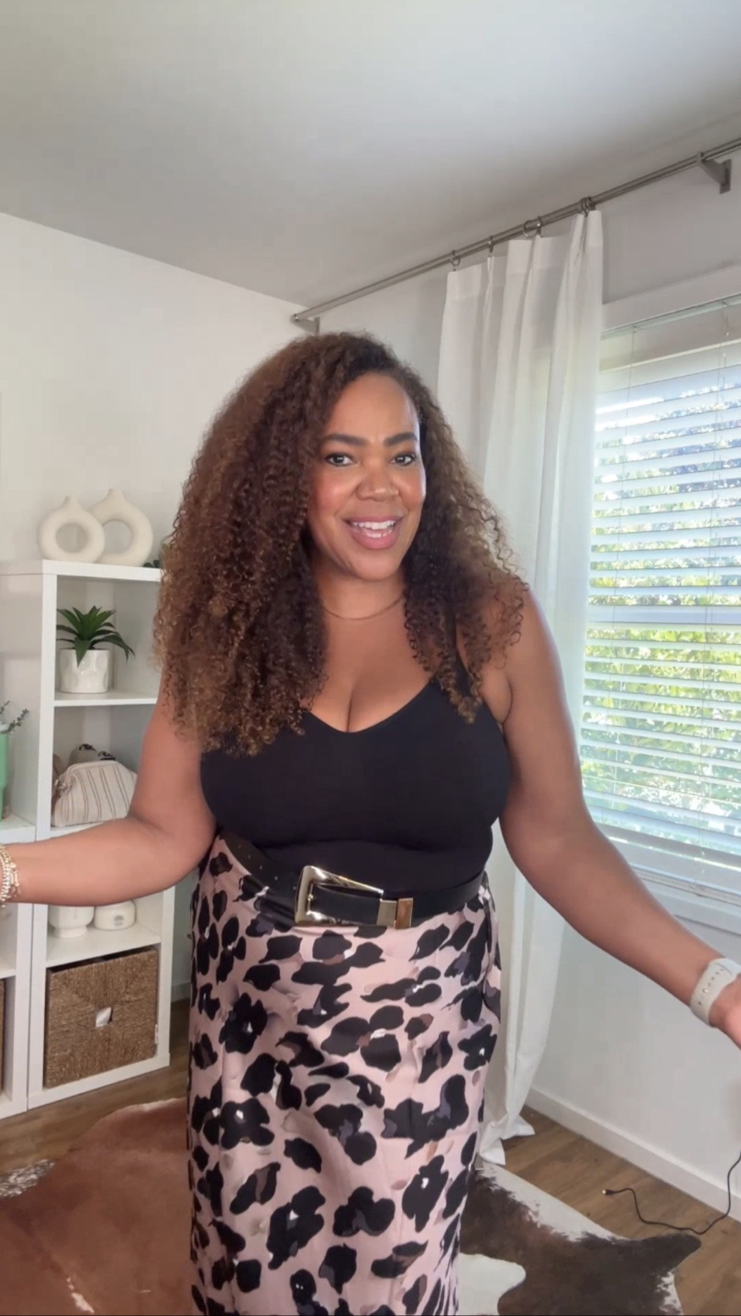 This satin skirt is perfect for the transition to fall 🍁. Bodysuit 2xl, skirt xl.

This is from my weekly styling and shopping 🛒 @amazonlive livestream show 📺 on my @amazon storefront.  I share styling tips, deals, and exclusive promo codes. Go to the link 🔗 in bio to follow me on Amazon and to get notifications of when I go live!
