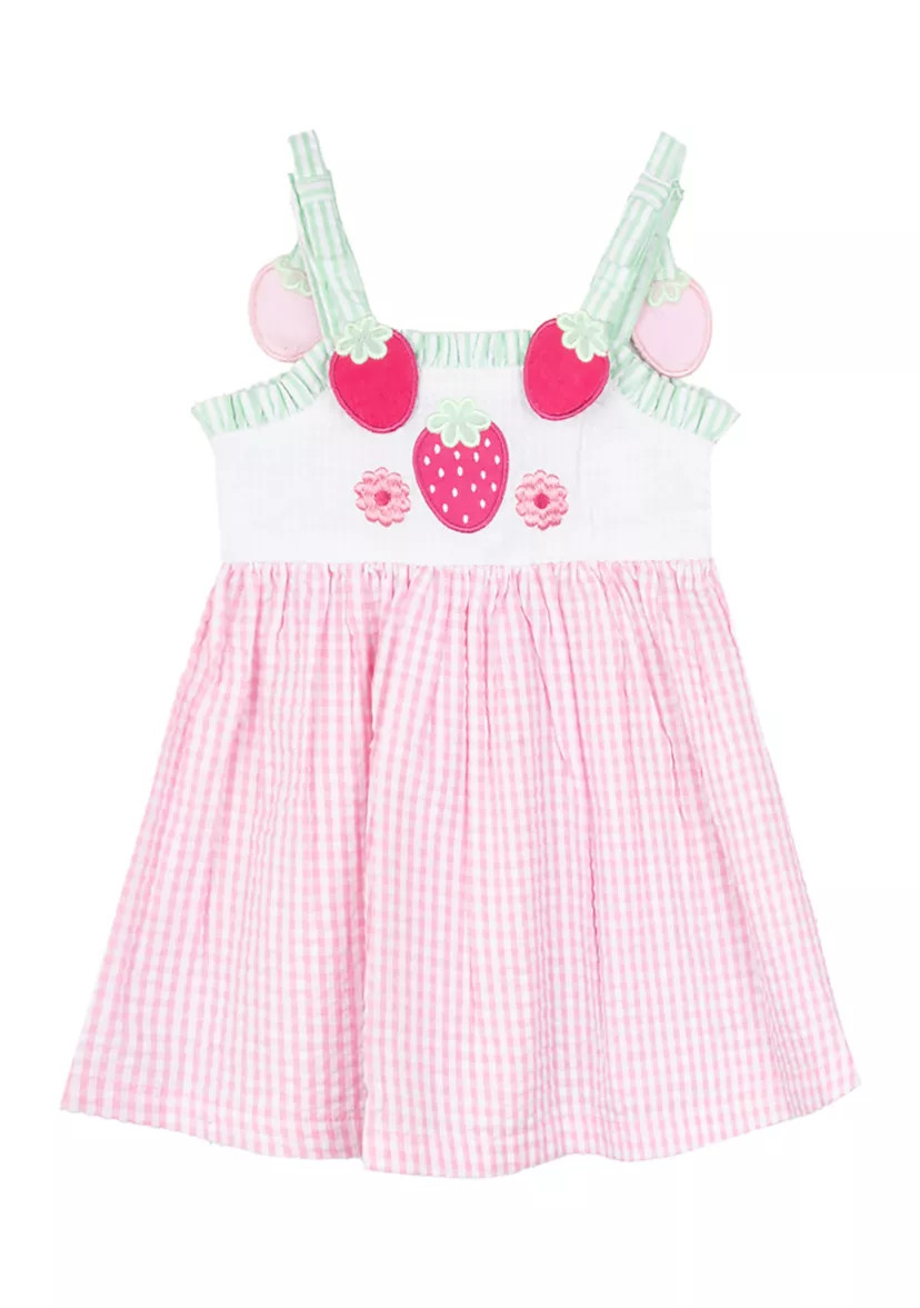Girls 4-6x Sleeveless Strawberry Seersucker Dress | Belk