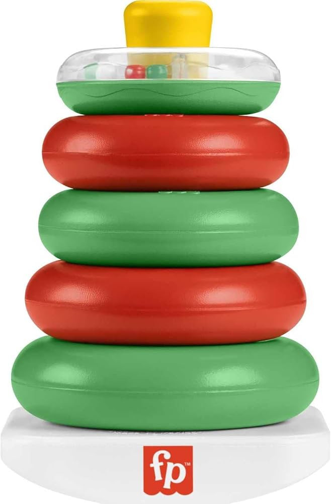 Fisher-Price Baby Toy Holiday Rock-a-Stack, Red & Green Ring Stacking Activity for Developmental ... | Amazon (US)