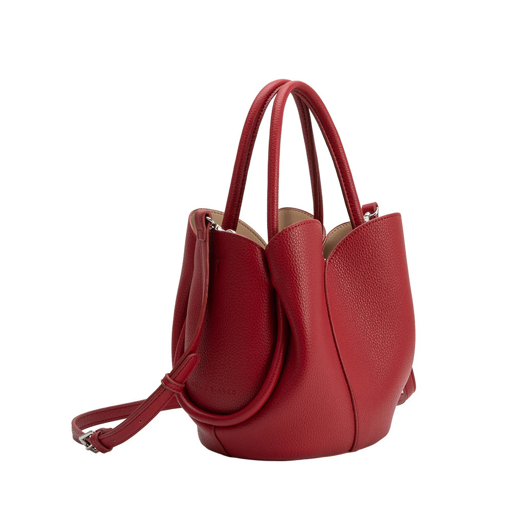 Red Tulip Recycled Vegan Leather Crossbody Top Handle Bag | Melie Bianco | Melie Bianco