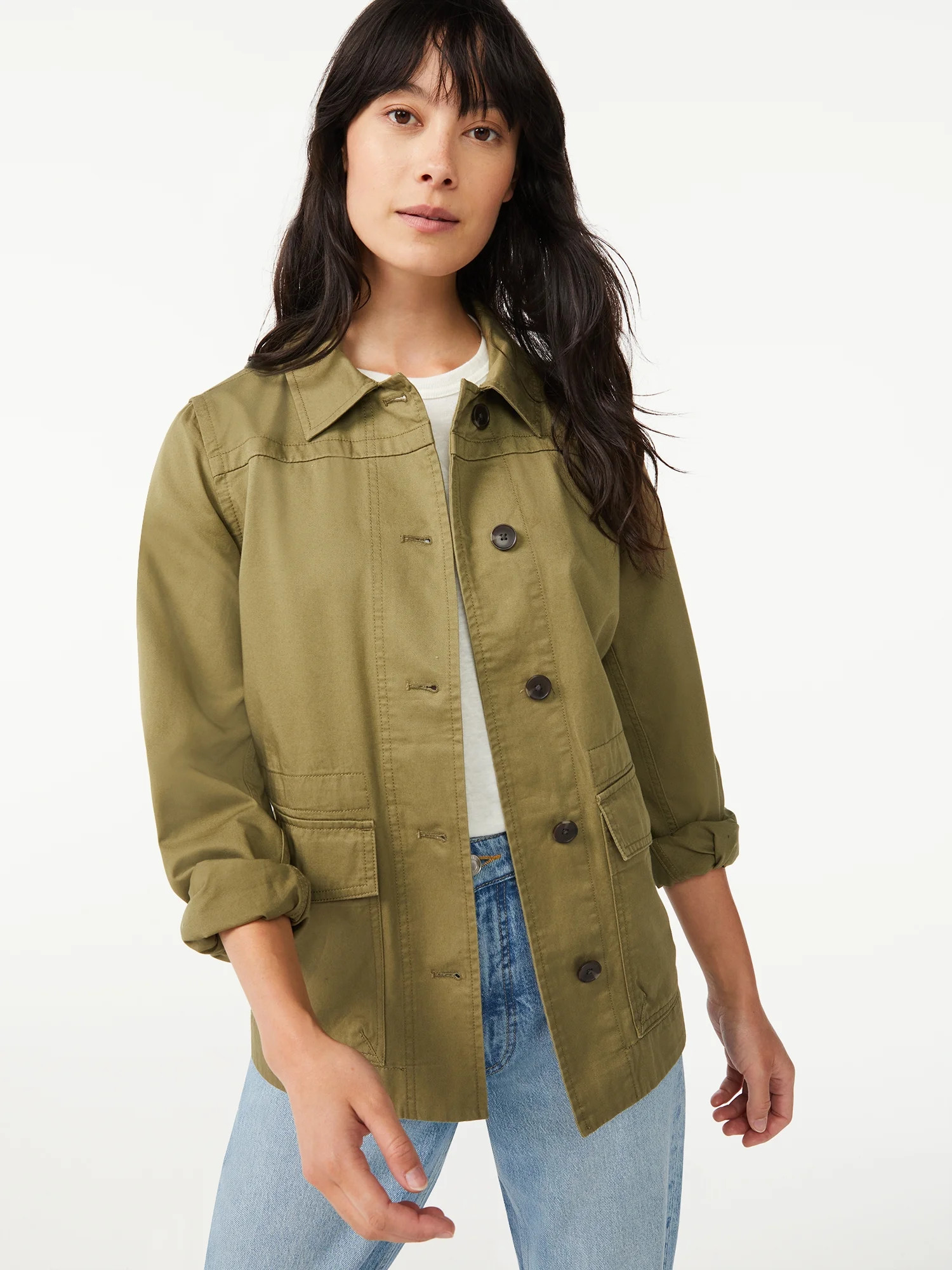 Free Assembly Women's Everyday Essential Fatigue Jacket | Walmart (US)