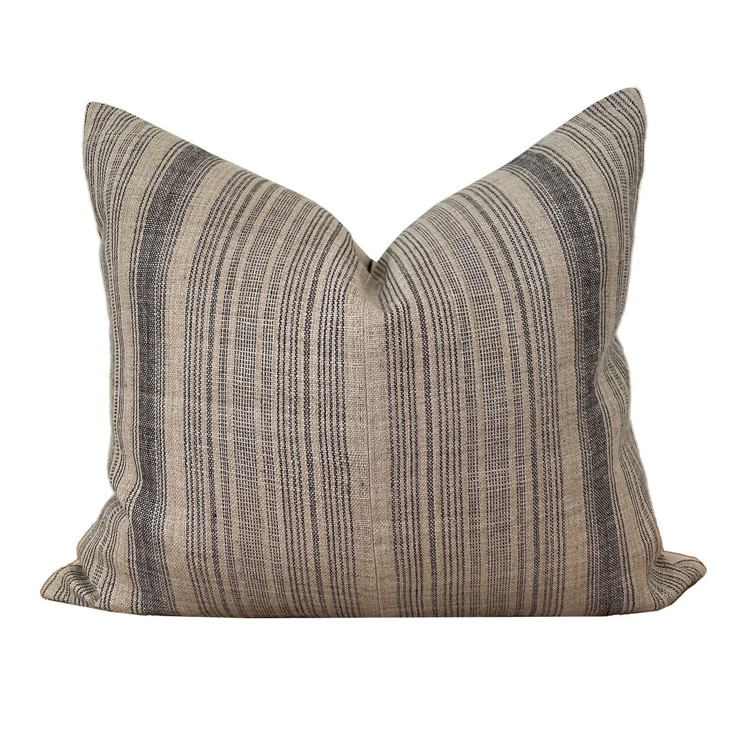 Natural Stripe Hmong Pillow Cover, Hemp Stripe Pillow - Etsy | Etsy (US)