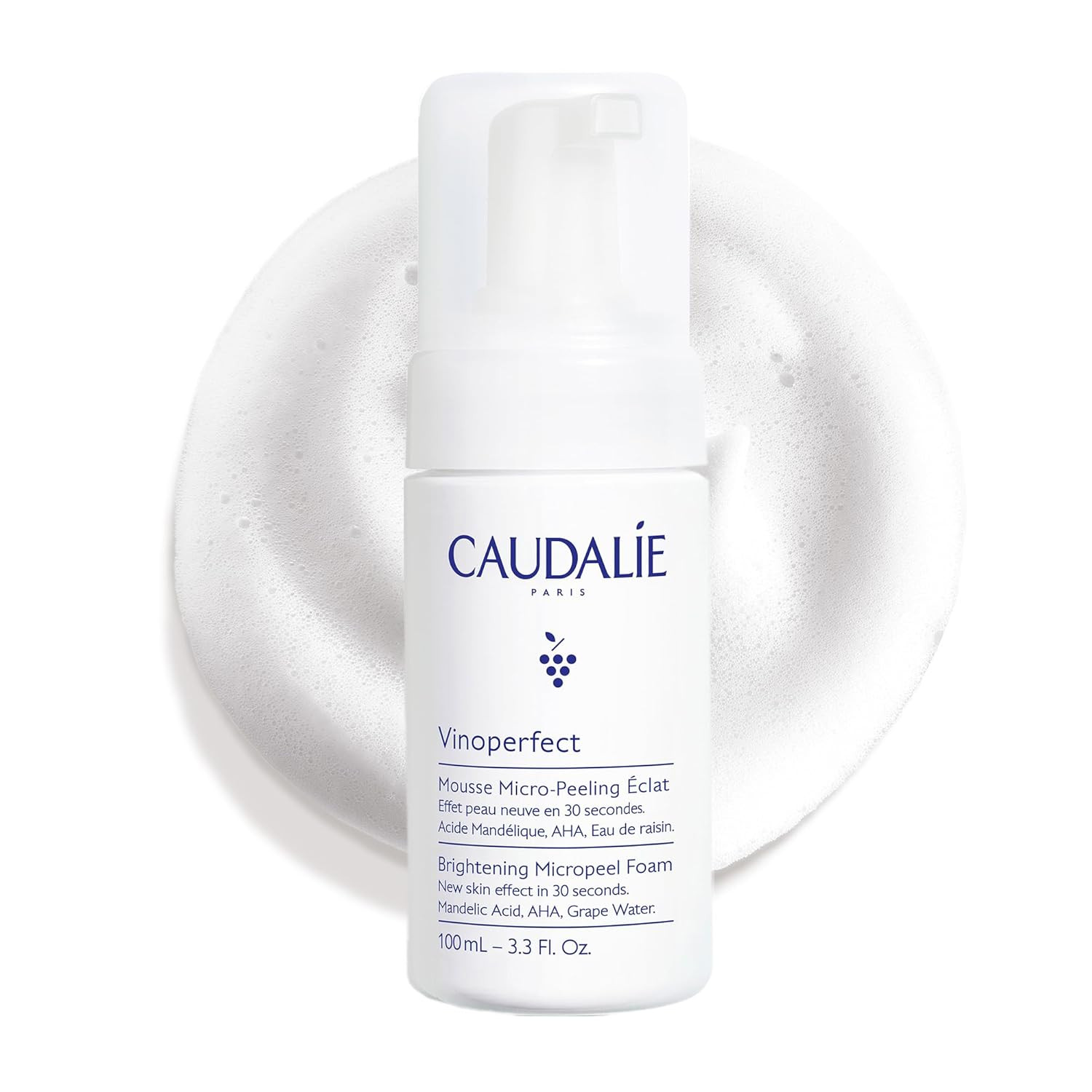 Caudalie Vinoperfect Instant Brightening Micropeel Foam Cleanser with Mandelic Acid - 100 mL | Amazon (US)