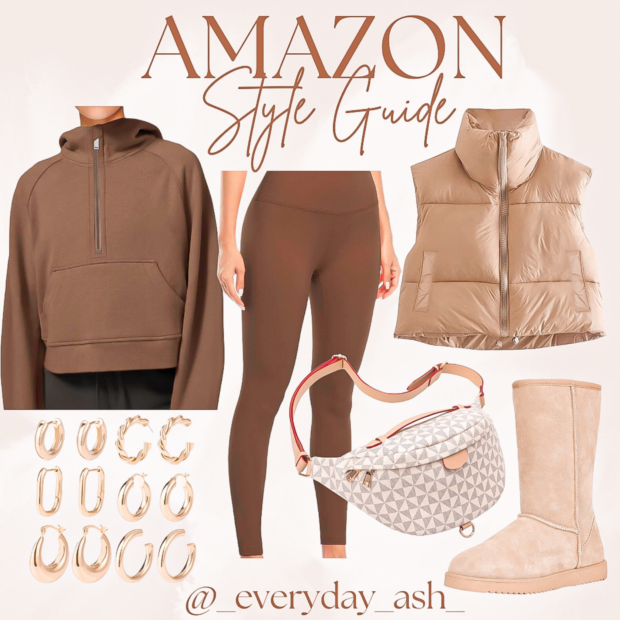 Amazon Outfit 🤎

This style guide is great for running errands, shopping, the day after a holiday and so much more 😊

Prime deals, style guide , Amazon fashion, Amazon deals, cyber deals, cyber sales, gift guide, neutral outfit , brown sweatshirt,
Brown leggings, puffer vest, women’s boots, gold earrings, belt bag, Womens gift guide, 

#LTKCyberWeek #LTKstyletip #LTKGiftGuide