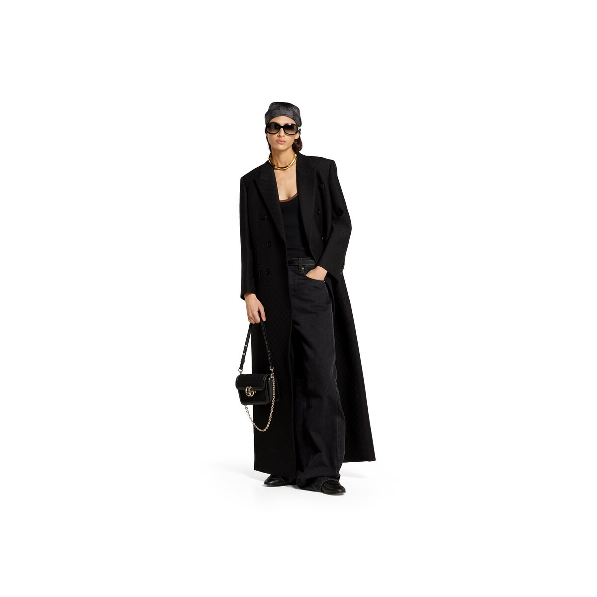 Gucci GG silk wool crêpe double-breasted coat | Gucci (US)