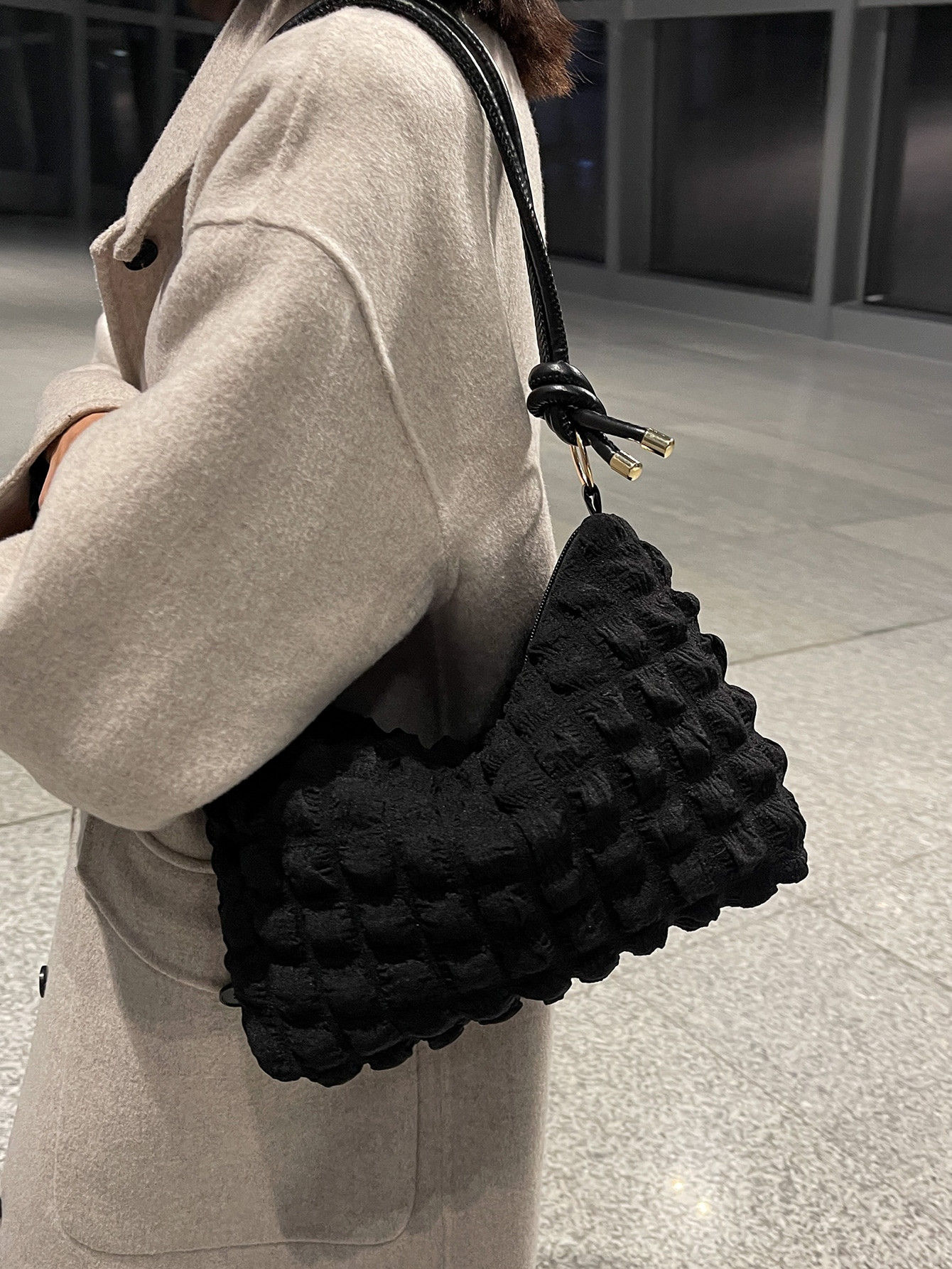 Lightweight,Business Casual Minimalist Textured Shoulder Bag For Teen Girls Women College Student... | SHEIN