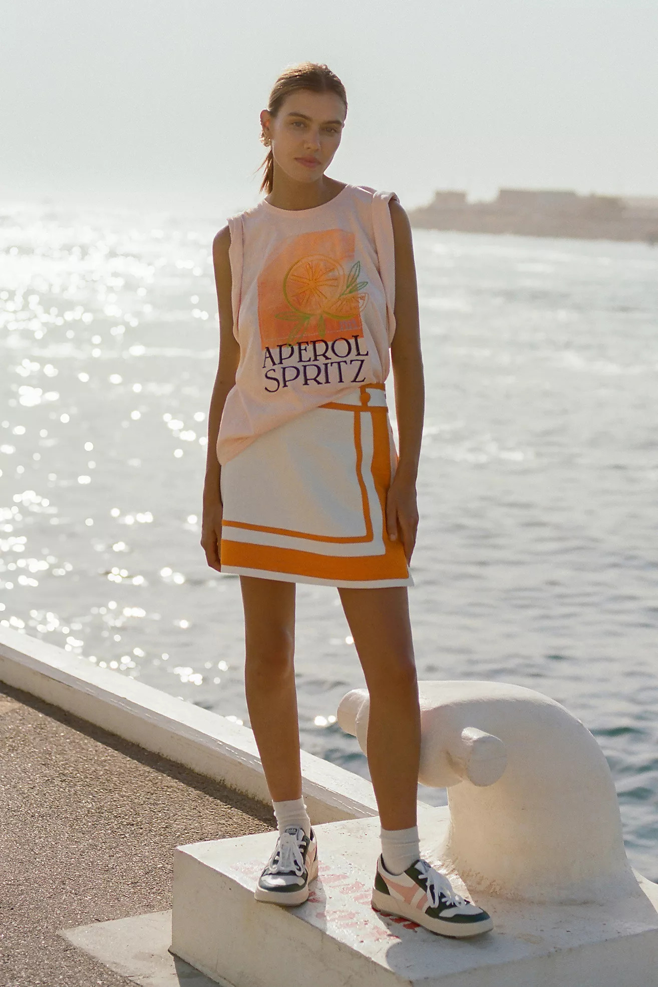 Maeve Sporty Colorblock Mini Skirt | Anthropologie (US)