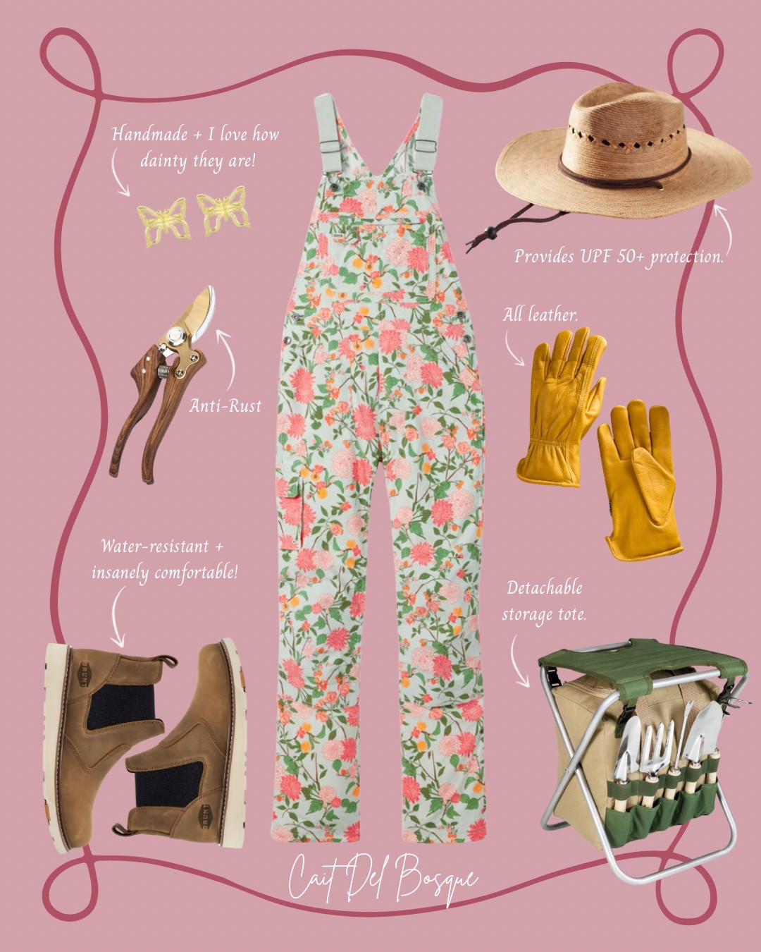 Whether you’re pruning roses or planting seedlings, this garden-ready outfit is as stylish as it is practical! These floral overalls from Duluth Trading are so cute + perfect for long days outside—they’re full of pockets. The Ohman Soft Toe Boots from Brunt Workwear are water-resistant, supportive, + perfect for muddy mornings in the garden. The wide-brimmed hat offers UPF 50+ protection, while the leather gloves keep your hands safe from thorns + blisters. Everything you need to look cute while doing dirty work! 

Use the hubby’s code: MULLET10 on bruntworkwear.com to save some $$ on the boots!

Women’s work boots, gardening inspo, garden, outdoors, women’s boots, gardening overalls, sun hat, garden tools, Anthropologie, Amazon, Duluth, Floral, flowers, garden essentials, work boots, boots 

#LTKFindsUnder50 #LTKShoeCrush #LTKWorkwear