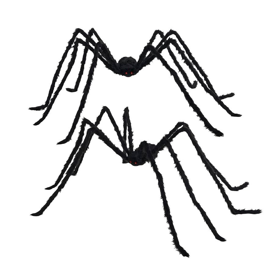 QBSM 2 PCS 6.5 FT Halloween Giant Realistic Spider Large Fake Spiders for Outdoor Yard Decoration... | Amazon (US)