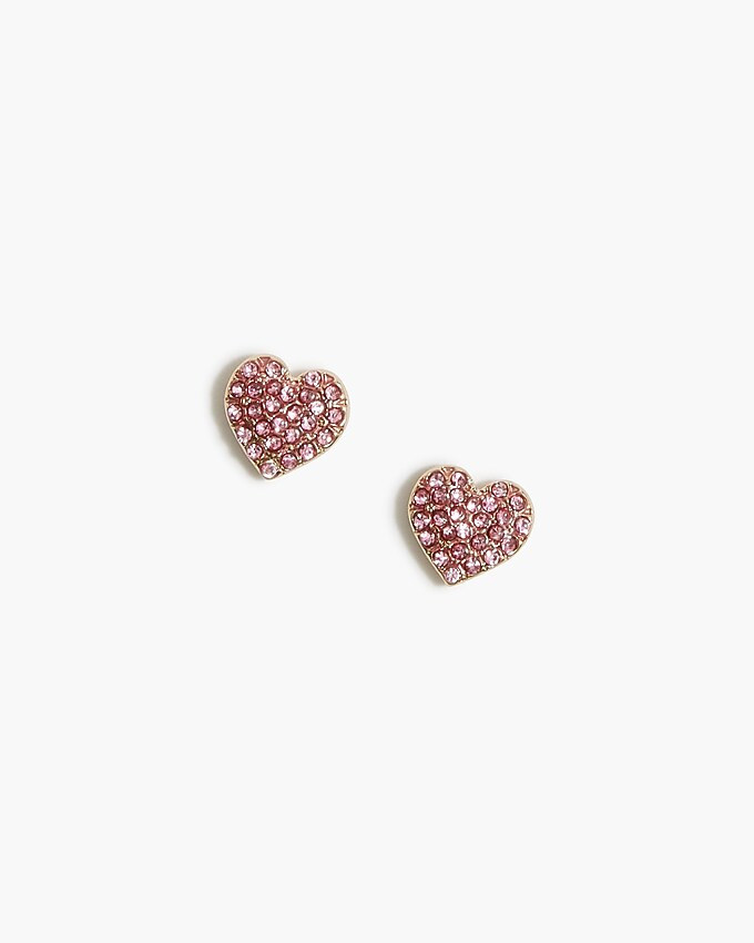 Pavé heart studs | J.Crew Factory