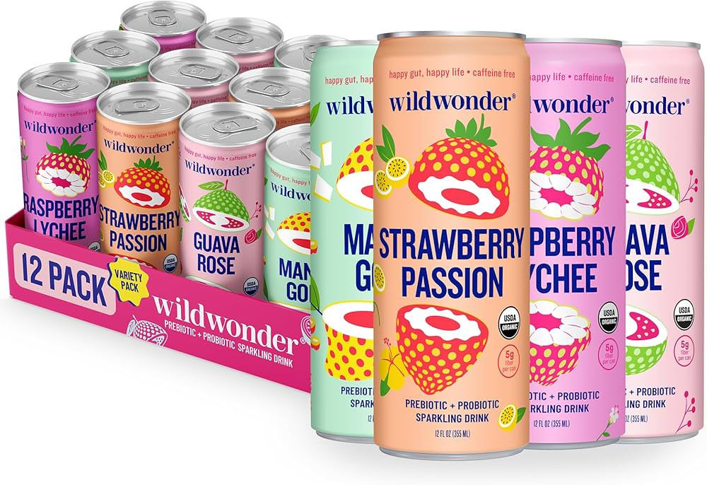 wildwonder Sparkling Probiotic Drink 12pk, For Gut Health & Immune Support, Classic Variety Pack,... | Amazon (US)