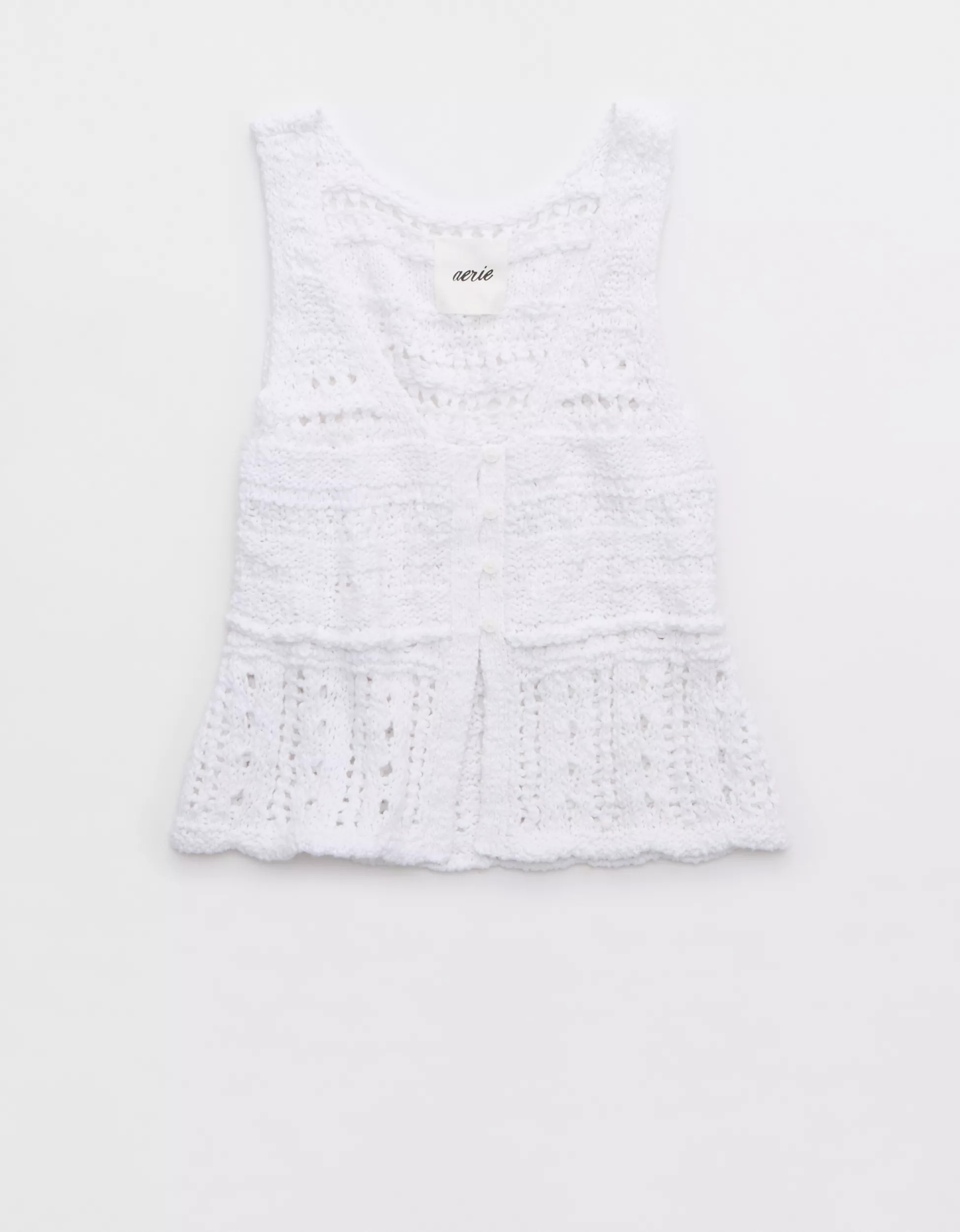 Aerie Crochet Sweater Vest Top | Aerie
