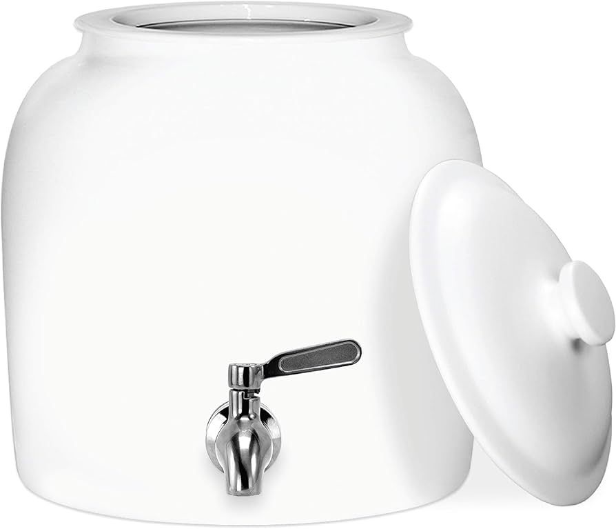 Geo Sports Porcelain Ceramic Crock Water Dispenser, Stainless Steel Faucet, Valve and Lid Include... | Amazon (US)