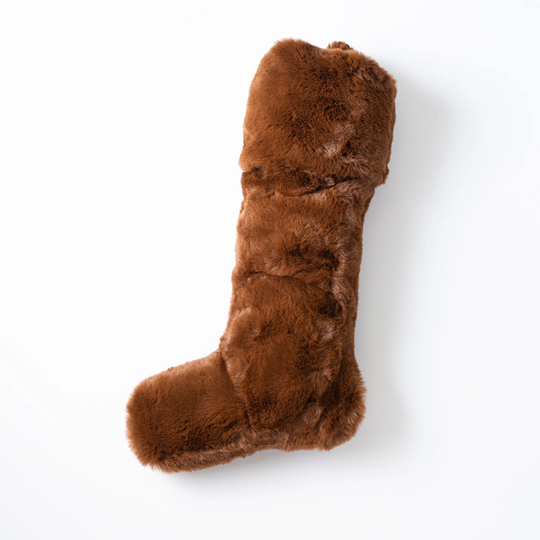 Brown Lux Faux Fur Large Holiday Christmas Stocking | Darby Creek Trading