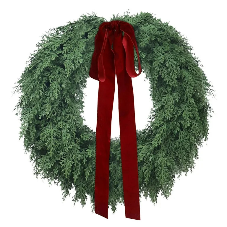 Evergreen Natural Feel Norfolk Artificial Christmas Wreath, Green, 20", by My_Texas_House | Walmart (US)