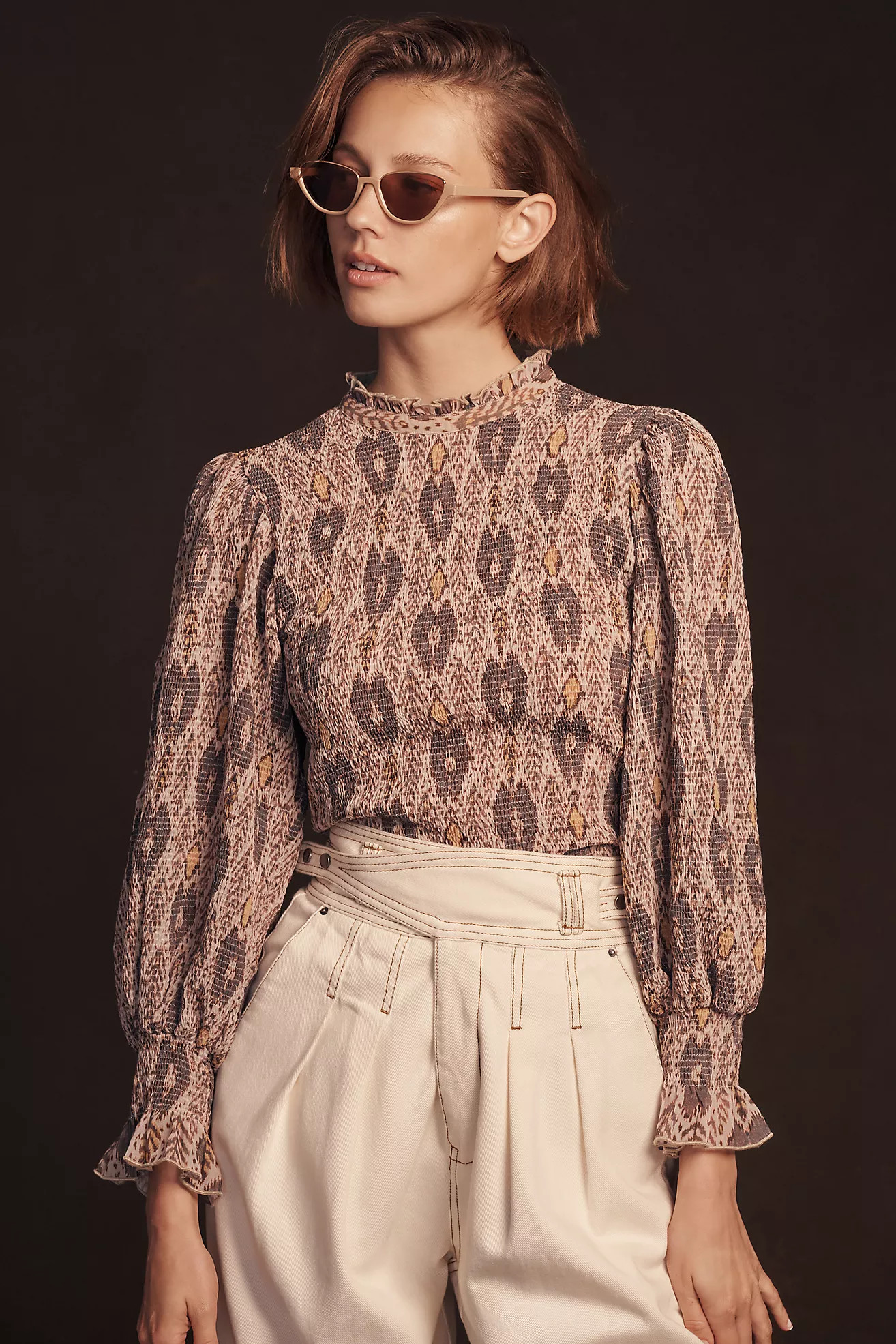 Antik Batik Animal Smocked Blouse | Anthropologie (US)