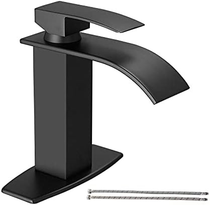 Hoimpro Black Waterfall Spout Bathroom Faucet ,Single Handle Bathroom Vanity Sink Faucet, Rv Lavator | Amazon (US)