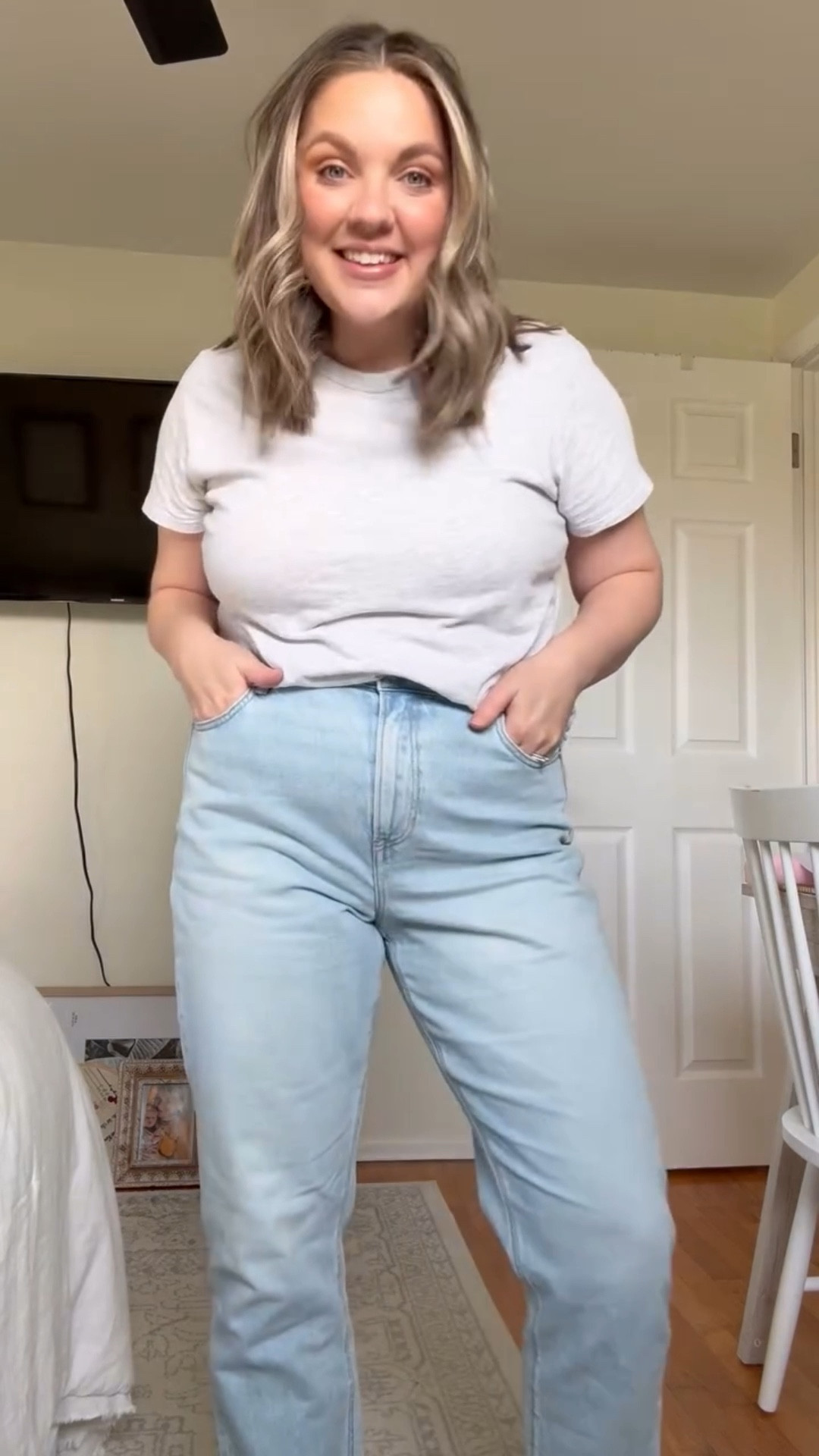 I’m 9 months postpartum and none of my clothes fit the way they used to. It has been a lot harder this time to not let the way my body looks have an impact on how I feel about myself. One thing I’m doing to try to combat this is buying myself some things that FIT and make me feel confident. I don’t have the budget to rebuild my whole wardrobe, so for now I’m starting with the basics. 

I love the way these jeans fit. The don’t emphasize my pooch. The wash is really nice, and I’m replacing an older pair that bags out earlier with these. I also love this basic tshirt. It doesn’t bag out throughout the day. And layers really nicely with other pieces in my wardrobe. 



#LTKFindsUnder50 #LTKMidsize #LTKSeasonal