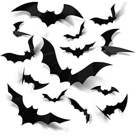 Antner 60pcs Halloween 3D Bats Decorations PVC Bats Wall Stickers Halloween Party Supplies, Reali... | Amazon (US)