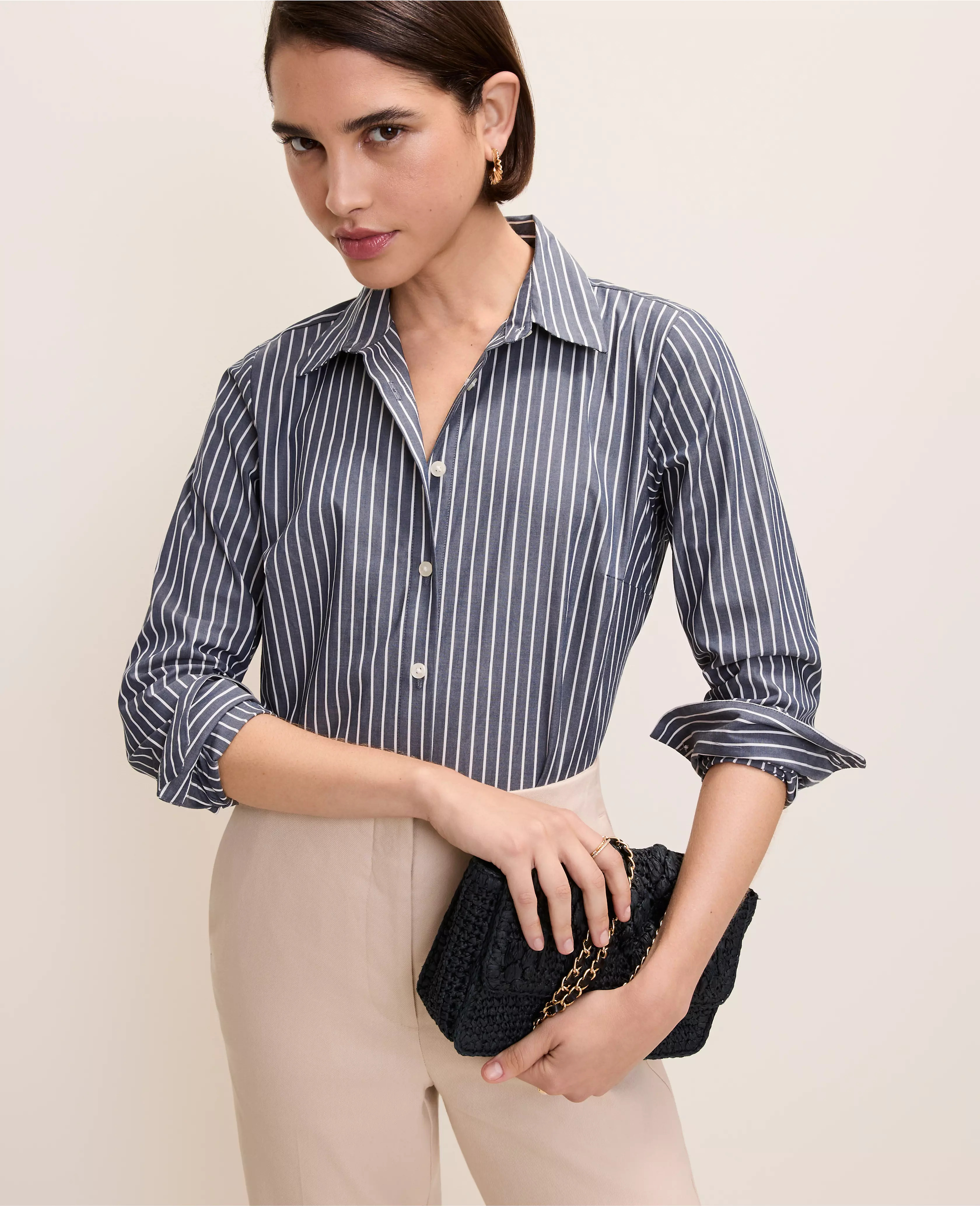 Striped Perfect Shirt | Ann Taylor