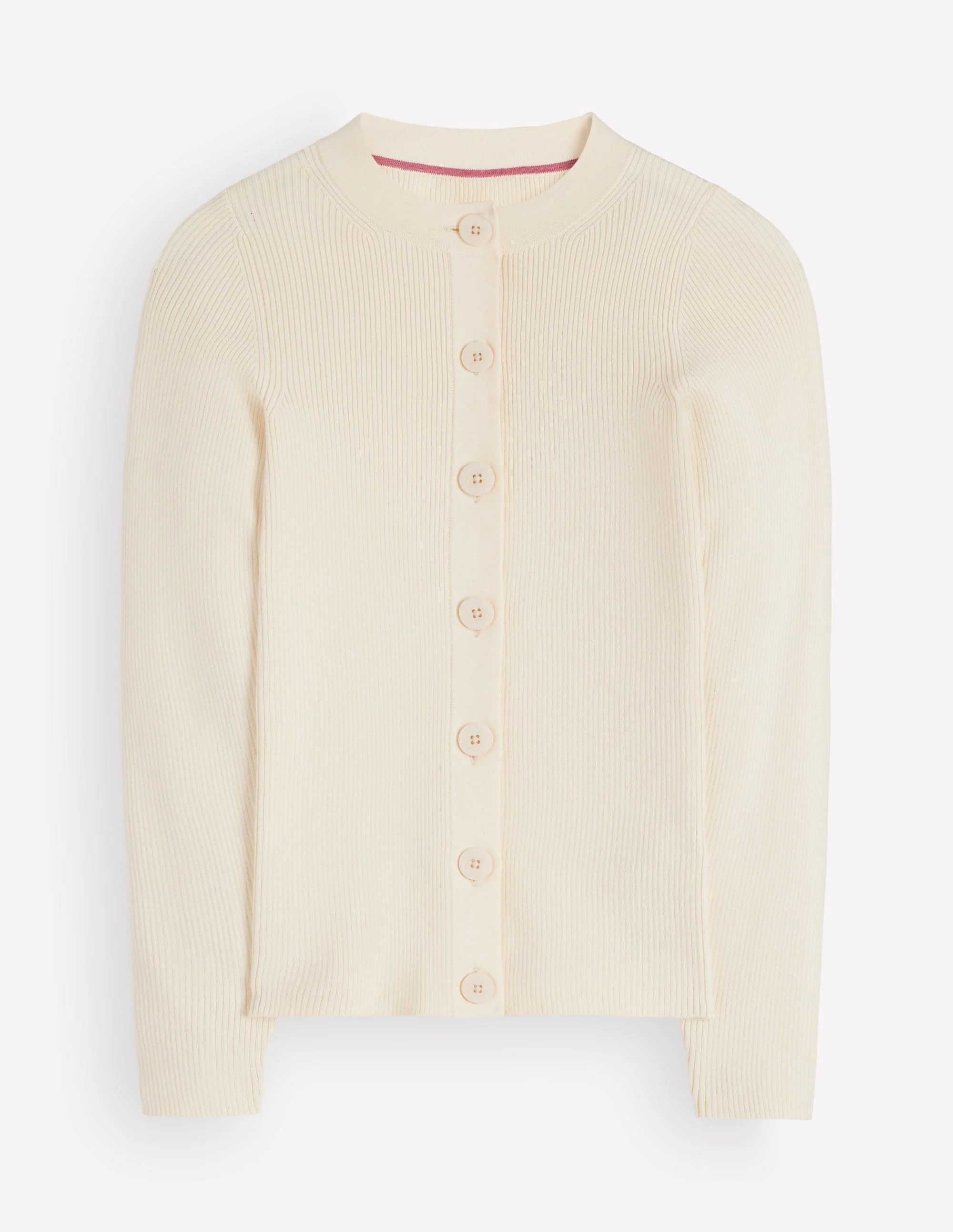 Rhianne Cotton Rib Cardigan-Ivory | Boden (US)