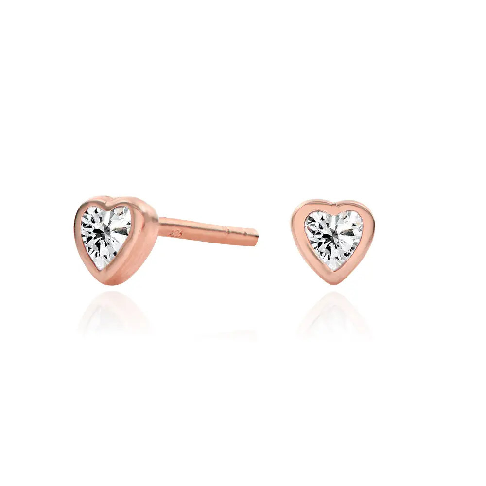 Charli Heart Earrings in 18ct Rose Gold Plating | Theo Grace