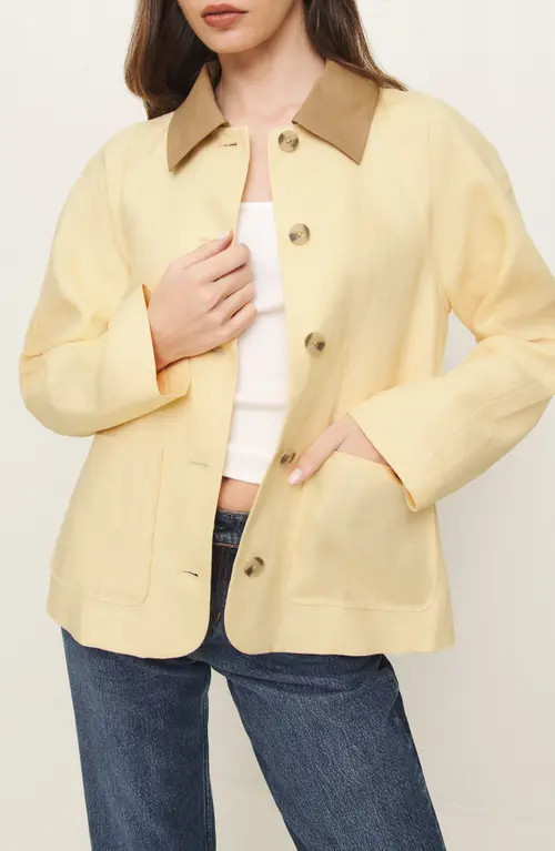 Reformation Lila Linen Jacket in Parmesan at Nordstrom, Size X-Small | Nordstrom