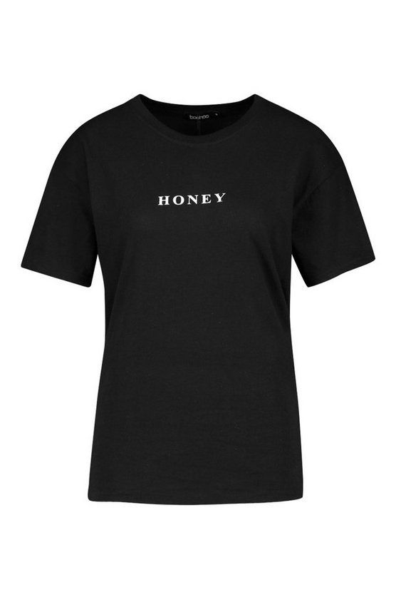 Honey Micro Graphic T-Shirt | Boohoo.com (US & CA)