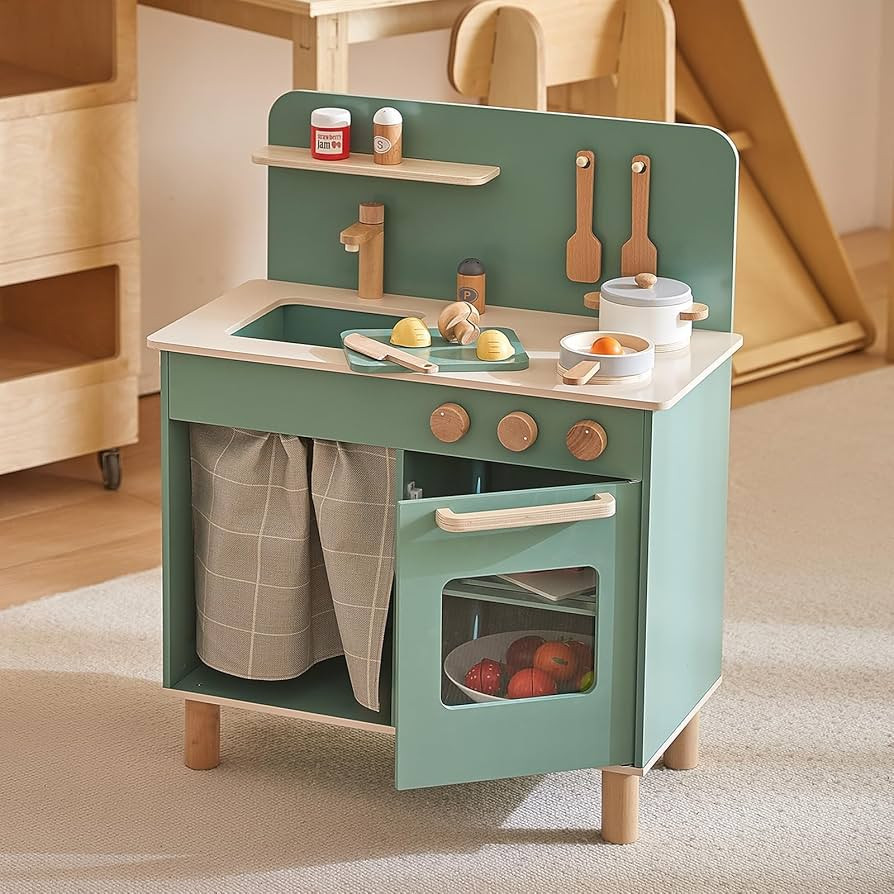 Giant bean Play Kitchen, Nordic Kitchen Wooden Kitchen Playset Toy for Kids with Cookware Accesso... | Amazon (US)