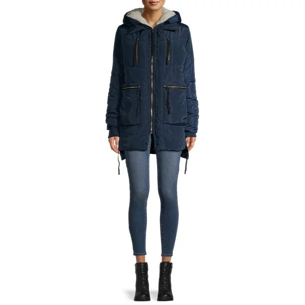 Jason Maxwell Women's Side Zip Puffer Coat - Walmart.com | Walmart (US)