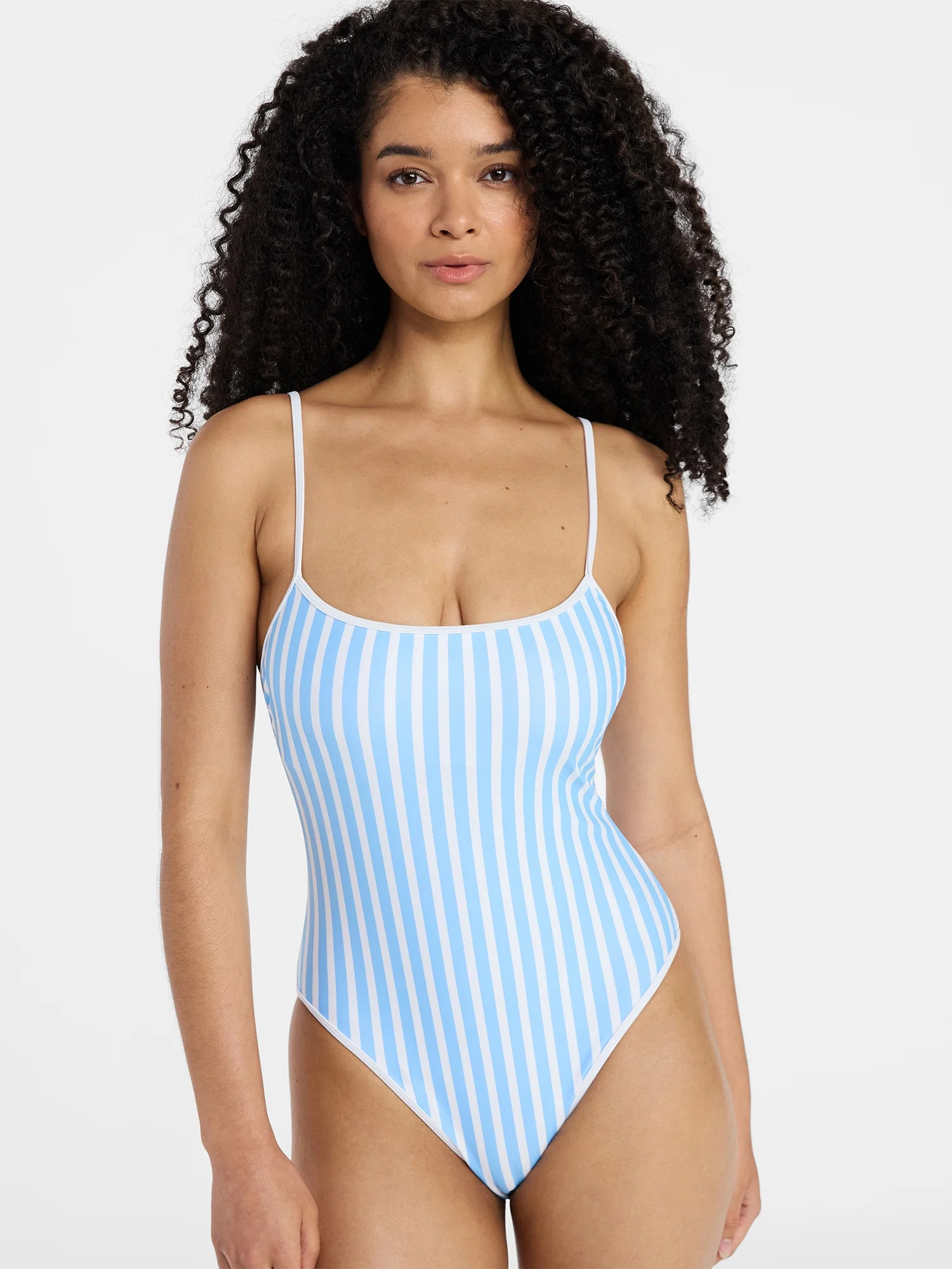 No Boundaries Sporty Stripe One-Piece Swimsuit, Women’s XXS-XXL | Walmart (US)