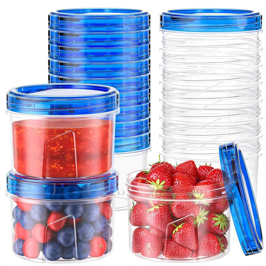 12 Pack-16 OZ Freezer Storage Containers, Small Plastic Containers with Twist Top Lids, BPA Free ... | Amazon (US)