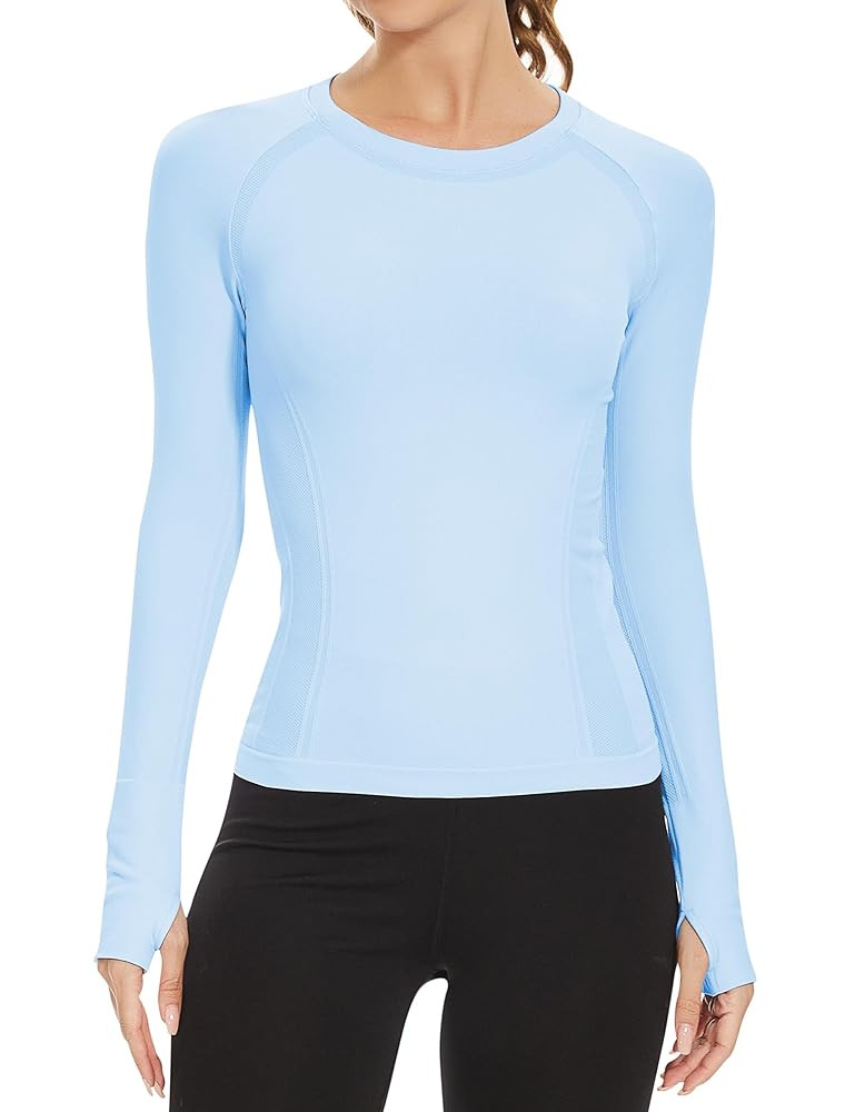 MathCat Workout Shirts for Women Long Sleeve, Workout Tops for Women, Quick Dry Gym Athletic Tops... | Amazon (US)