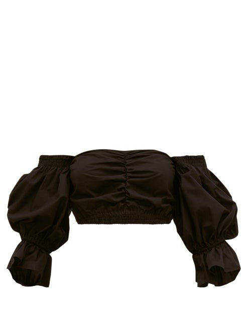Sir - Blair Off-the-shoulder Cotton-poplin Top - Womens - Black | Matches (UK)