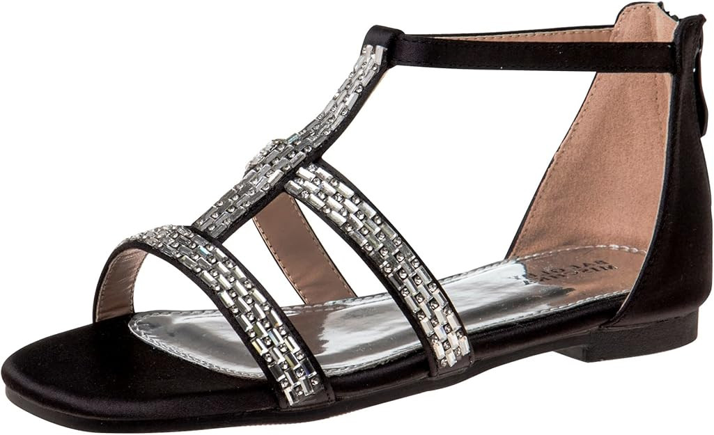 Badgley Mischka Toddler Girls Sandals - Kids Dress Shoes Slip-On Party Open Toe Flat Sandal Rhine... | Amazon (CA)