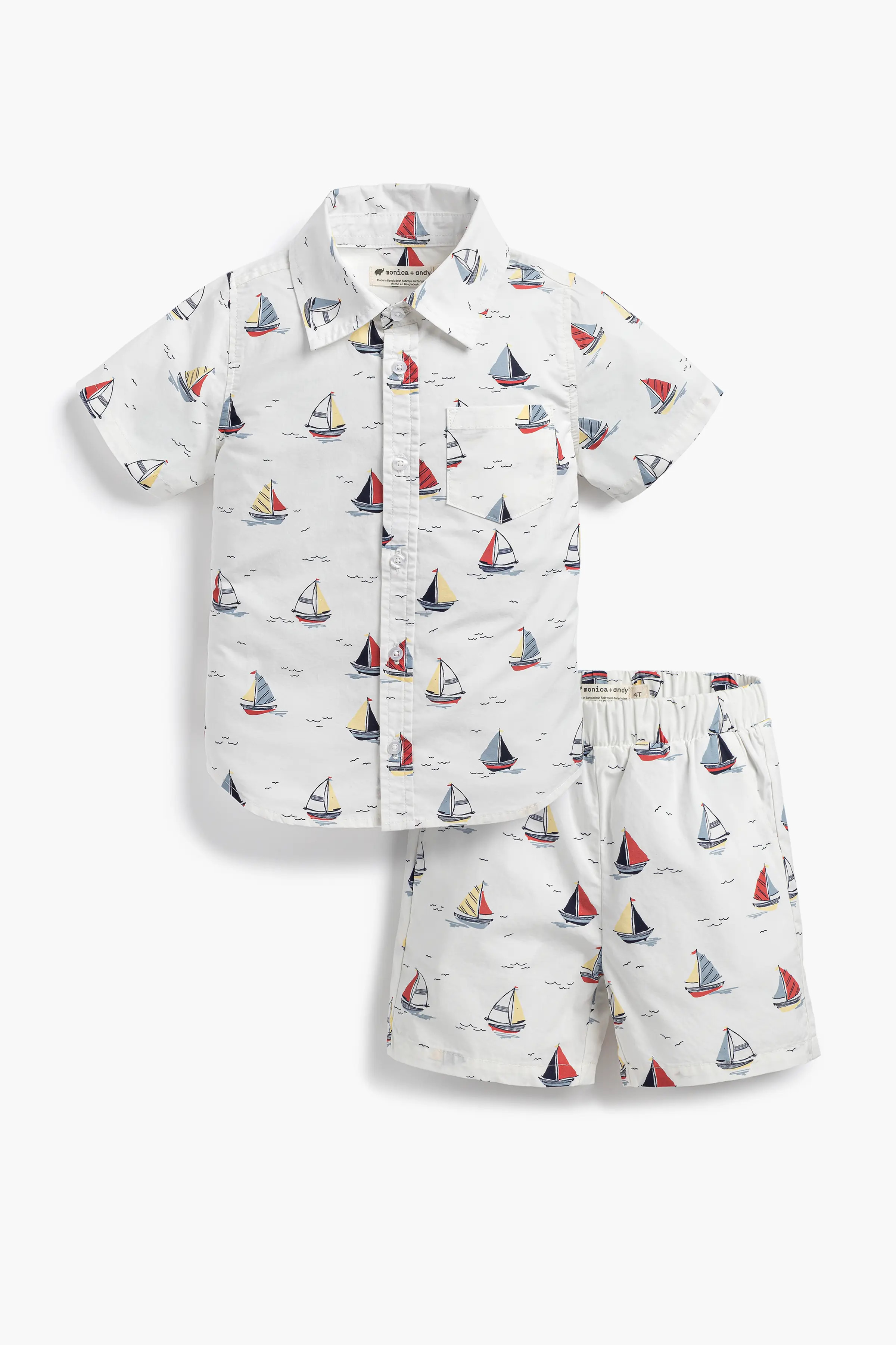 Poplin Shirt + Short Set In Little Skippers | Size: 12 | Girl - Monica + Andy | Monica + Andy